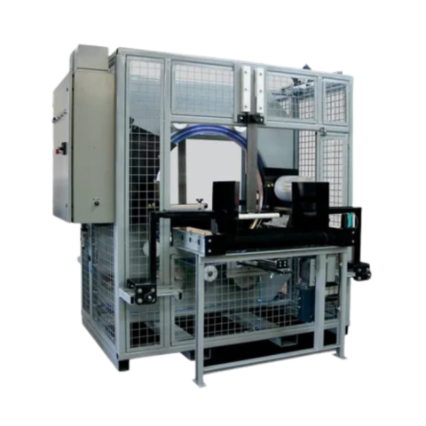 The FOX FPS-2000 Semi-Automatic Orbital Wrapper wraps 10-40 pallets per hour.